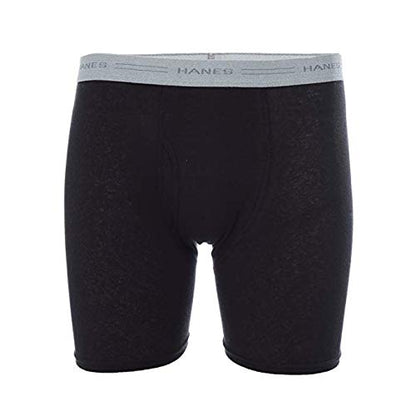 Hanes Men's 10-Pack Boxer Briefs with Comfort Flex Waistband, Black/Grey, Small