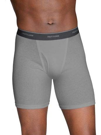 Fruit of the Loom Men's 3-Pack Big Man Boxer Briefs - Black/Grey 3EL7XBM (5XB (Waist 58"-60"))
