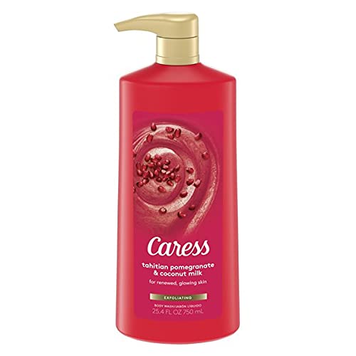 Caress Exfoliating Body Wash with Pump Tahitian Pomegranate & Coconut Milk 25.4 fl. Oz.