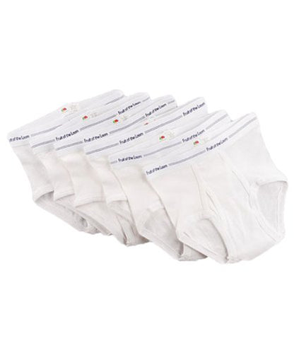 Fruit of the Loom Little Boys' Brief ,White,4T(Pack of 6)