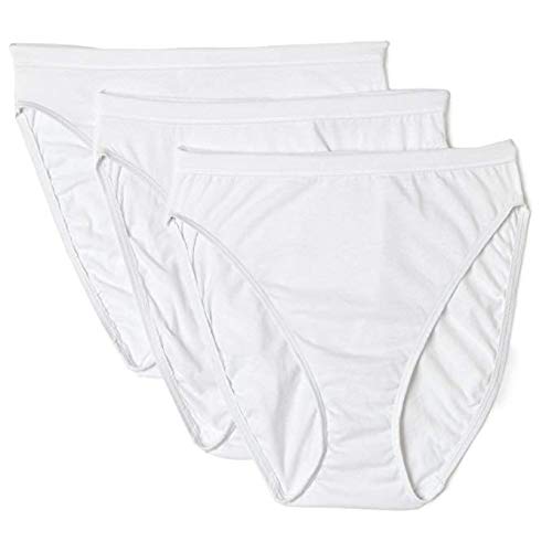 Hanes Cotton Hi-Cut White Panties 7 Pack (7, White)