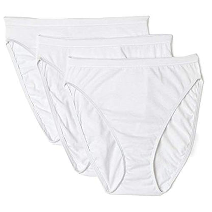 Hanes Cotton Hi-Cut White Panties 7 Pack (7, White)