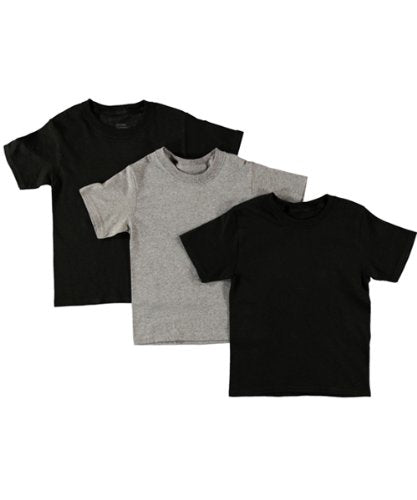 Hanes Red Label Boys' Dyed Crewneck T-Shirt 3-Pack, L-Black/Grey