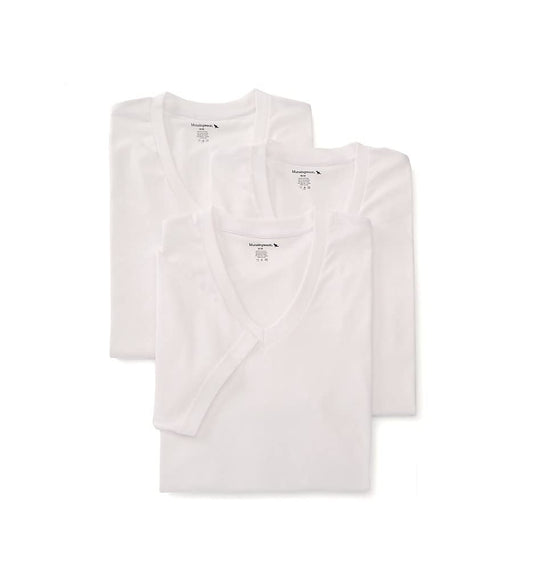 Munsingwear Cotton V-Neck T-Shirts - 3 Pack (MW52) XL/White