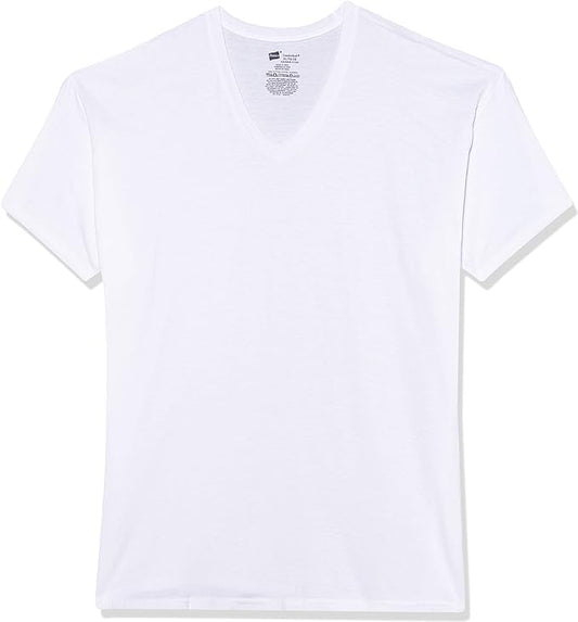 Hanes Men’s 6Pack White V-Neck Tagless 100% Cotton Undershirts T-Shirts 2XL
