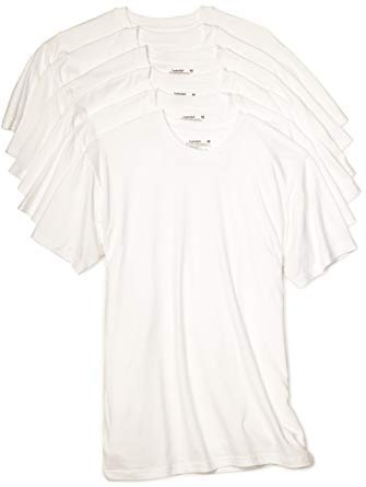 Hanes Men's 6Pack Crew Neck Tagless White Undershirts Crewneck T-Shirts, 5XL