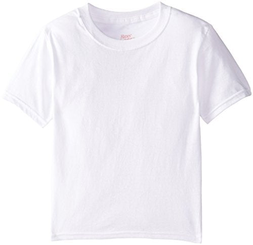 Hanes ComfortSoft Tagless Boys' Crewneck T-Shirt 3-Pack # B2138 (Black & Grey, Medium)
