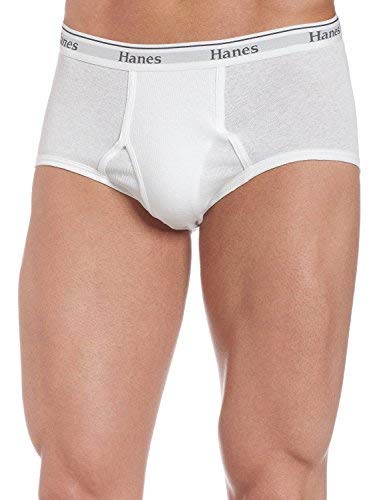 Hanes Mens 6 Pair Classics Full Cut Briefs - 7764P6 White Small