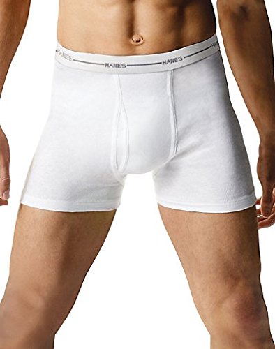 Hanes Men`s Tagless Boxer Briefs with Comfort Flex Waistband (White, XXXX-Large)