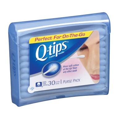 Q-tips Swabs Purse Pack 30 Each (Pack of 4)