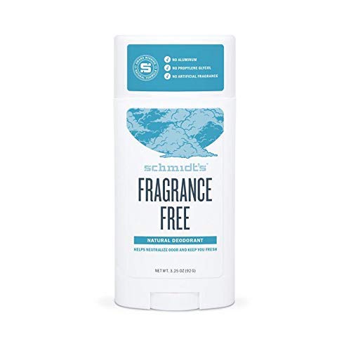 Schmidt's Deodorant - Fragrance-Free, Unscented, Aluminum-Free Odor Protection & Wetness Relief, 3.25 Ounce (Pack of 3)