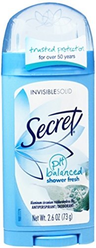 Secret Anti-Perspirant Deodorant Invisible Solid Shower Fresh 2.60 oz by Secret