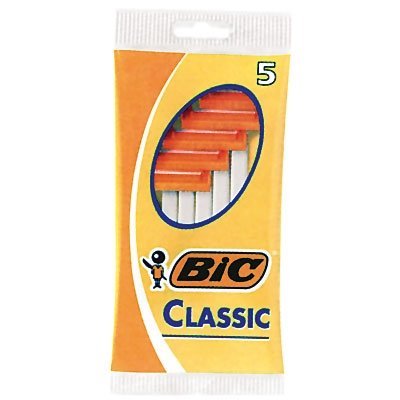 Bic Mens Classic Normal Disposable Shaver, 5 in a Pack (Pack of 12) 60 Razors Total