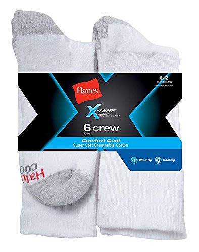 Hanes Men's Ankle Socks (12 Pairs (Sneaker Size 6-12), White)