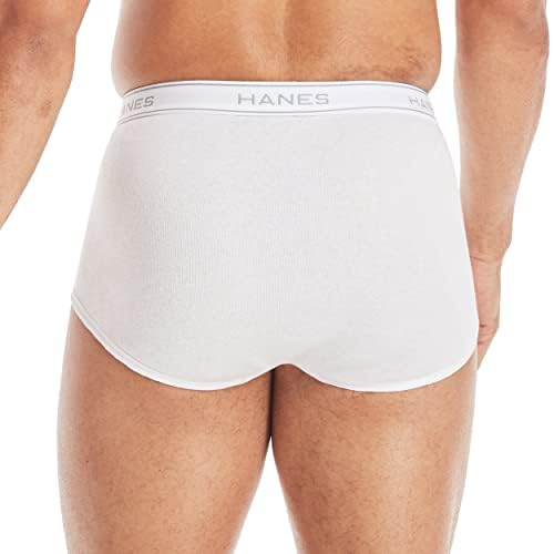 Hanes Mens Moisture-wicking Cotton Briefs, Available In White And Black, Multi-packs, White - 9 Pack, X-Large US