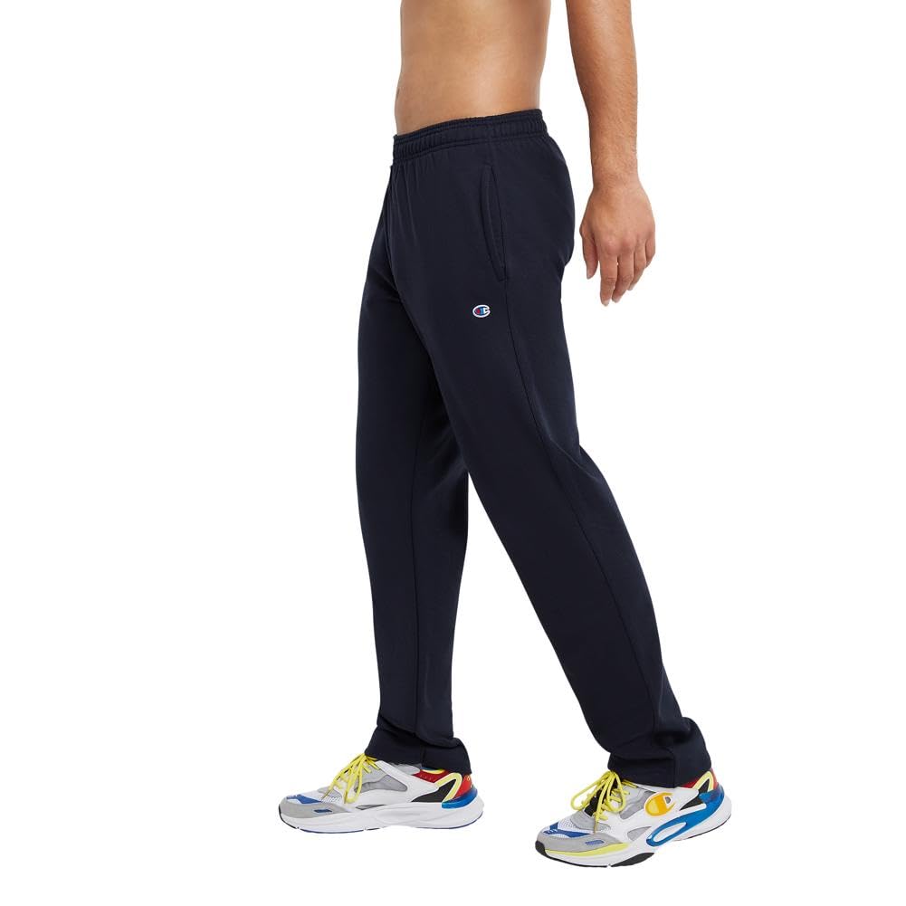 Champion Men's Sweatpants, Powerblend, Fleece, Open-Bottom Sweatpants, Small