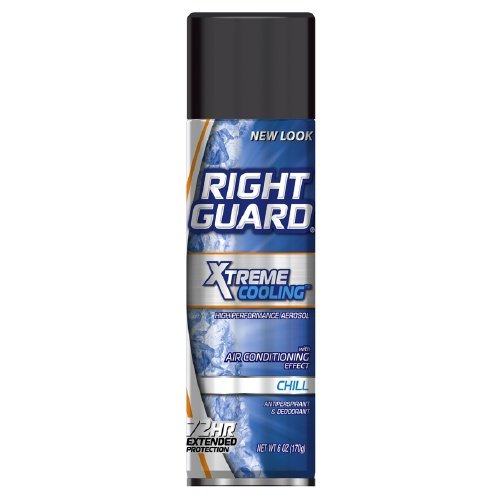 Right Guard Xtreme Cooling Aerosol Spray, Antiperspirant & Deodorant, Active Cooling 6 oz (pack f 2)