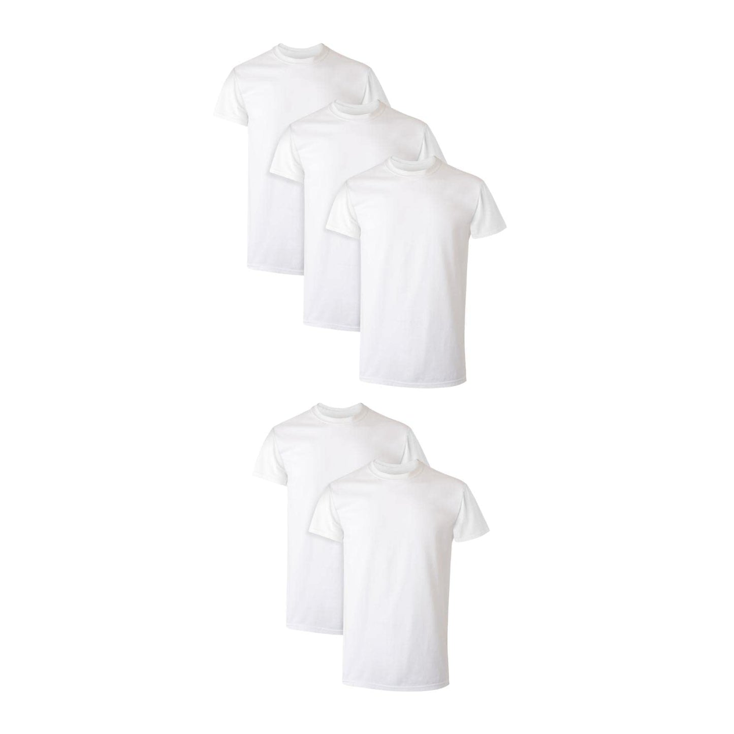 Hanes Men Hanes Men's White Performance Moisture-Wicking Crewneck Undershirt Tees, 5-Pack, White, Small