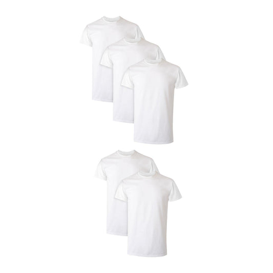 Hanes Men Hanes Men's White Performance Moisture-Wicking Crewneck Undershirt Tees, 5-Pack, White, Small