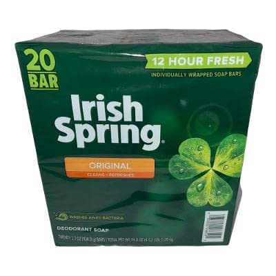 Irish Spring Deodorant Soap Original Bar, 3 Count 3.75 Ounce, 4 Packs, Total 12 Bars