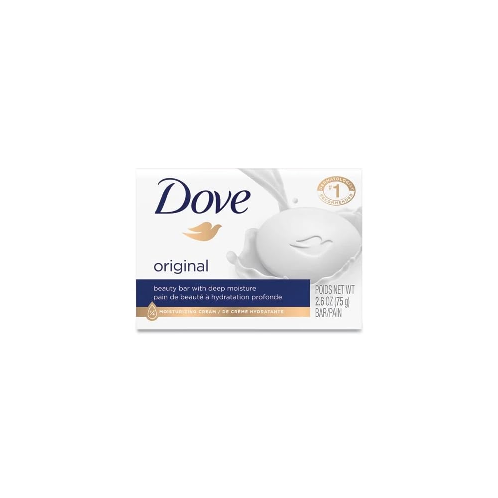 Dove Soap, Original Beauty Bar 3-Pack - 3-in-1 Moisturizing Face, Body & Hand Soap, 4.75 Oz Ea