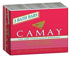 Camay Classic Bath Bars Per Package With Softly Scented Natural Moisturizer (72-Pack, 4.0oz / 113g each Bar, Camay Romantic Red with Natural Moisturizer)