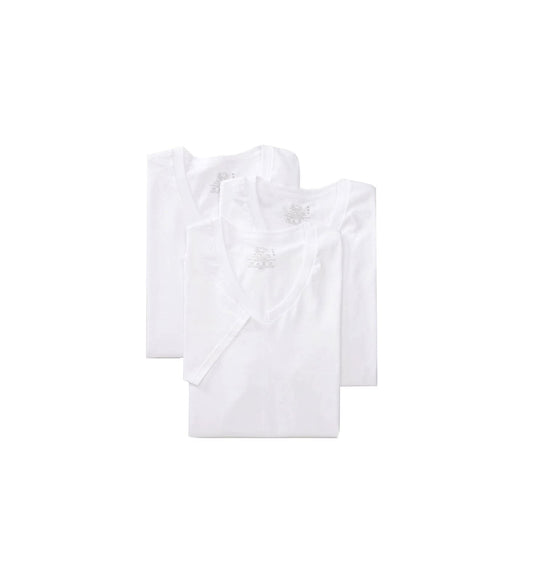 Fruit of the Loom Men's V-Neck T-Shirt, White, X-Large(Pack of 3)