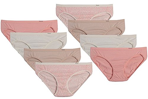 Hanes Womens Premium Comfort Bikinis (Pack of 8) (XX-Large (Size 9/44" - 45"), 8 Pack 02)