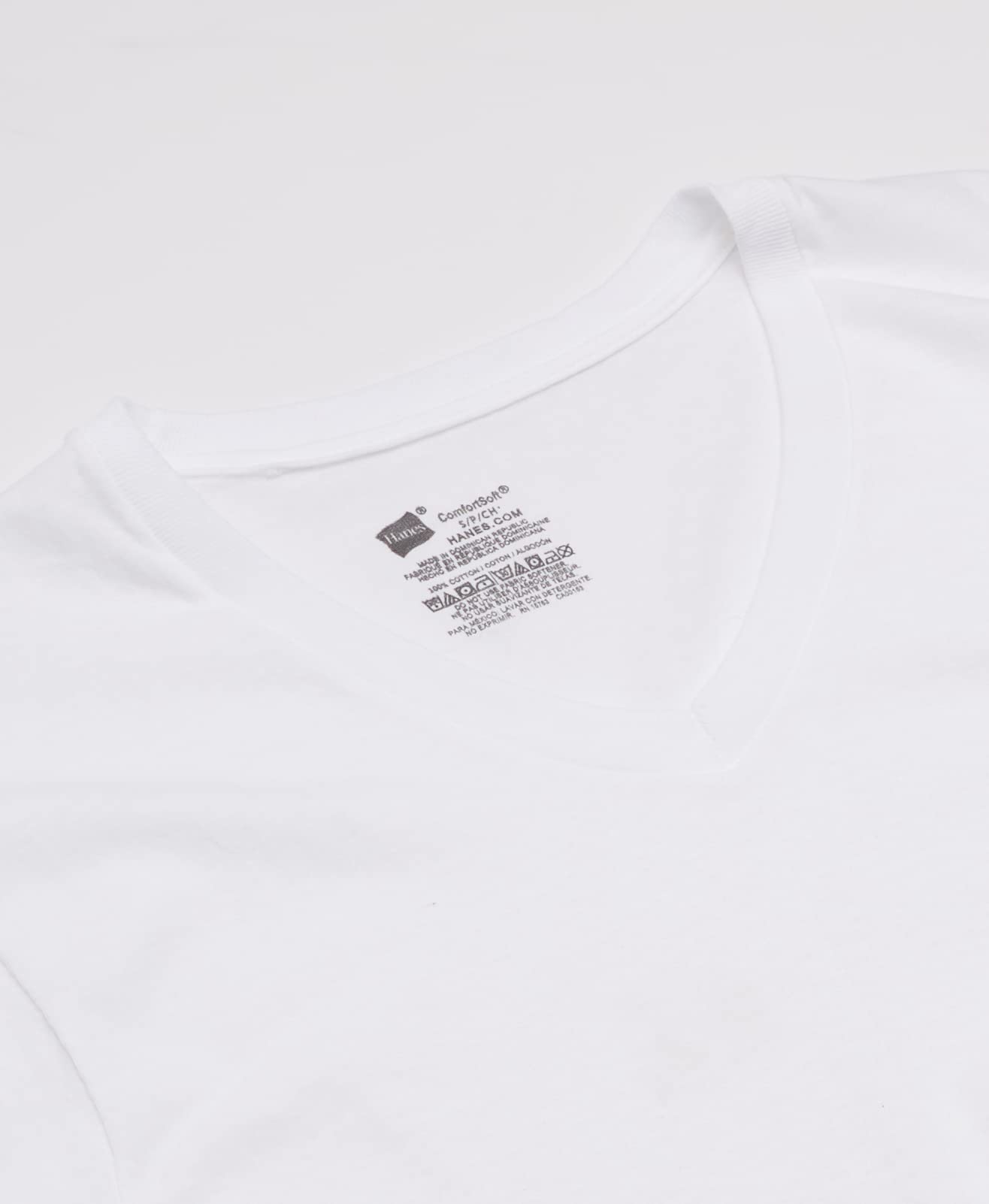 Hanes Men's Red Label '7 Pack' ComfortSoft V-Neck T-Shirt (White, X-Large Tall)