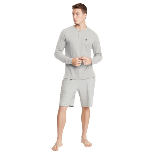 Tommy Hilfiger Mens Modern Essentials Long Sleeve Henley Grey Heather