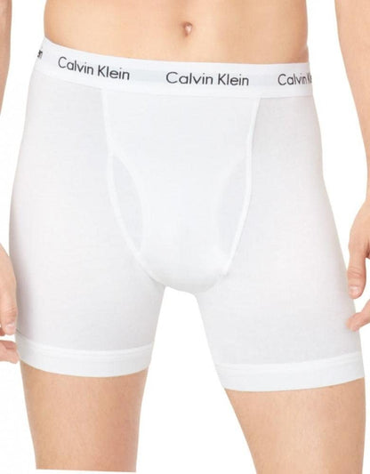 Calvin Klein Men's Underwear 3 Pack Cotton Stretch Boxer Briefs, White, X-Large