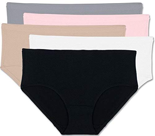 Fruit of the Loom Women's Assorted (Assorted Breathable Micro-Mesh Low-Rise Brief 5pk, 6)