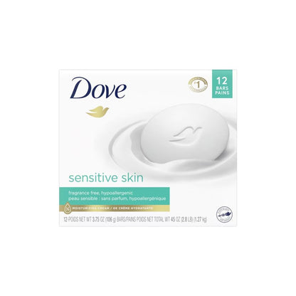 Dove Beauty Bar Sensitive Skin 3.17 oz, 3 Bar (Pack of 2)