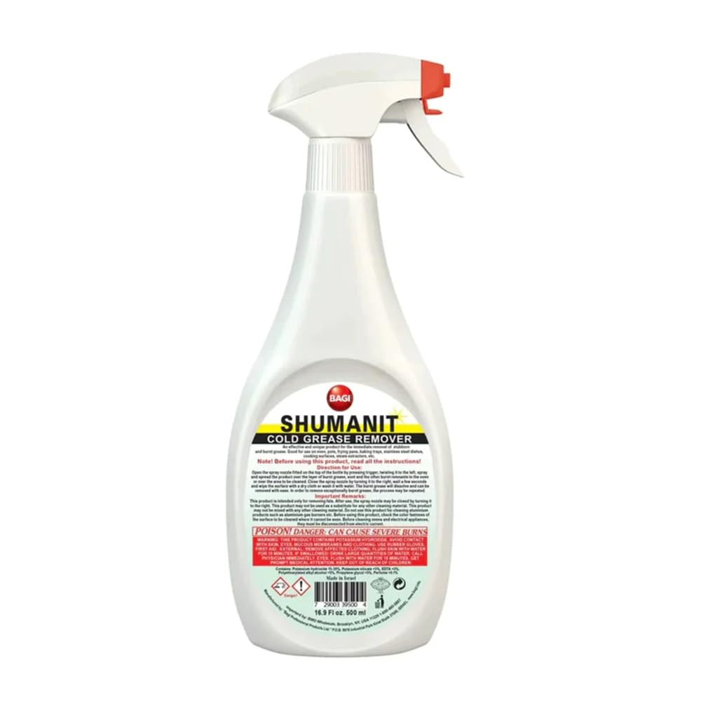 VeZee 16.9Fl Bagi Shumanit Cold Grease & Stain Spray for The immediate Removal of Stubborn and Burnt fats/Grease - Made in Israel: 1CT