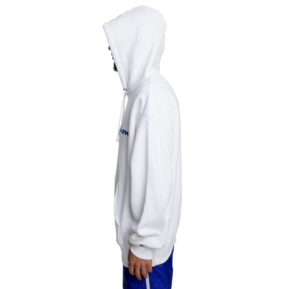 Champion Men's Reverse Weave Pullover Script Logo, White-Y07471, LARGE