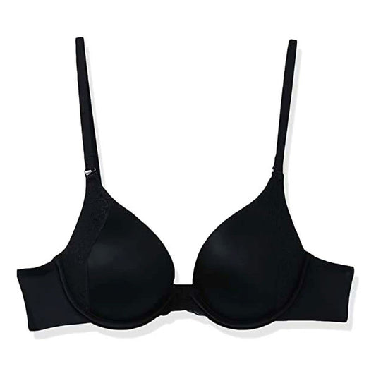 Maidenform Women's Fab Fit T-Shirt Bras (2 Pack), Paris Nude w/Lace/ Dark Purple, Size 36C