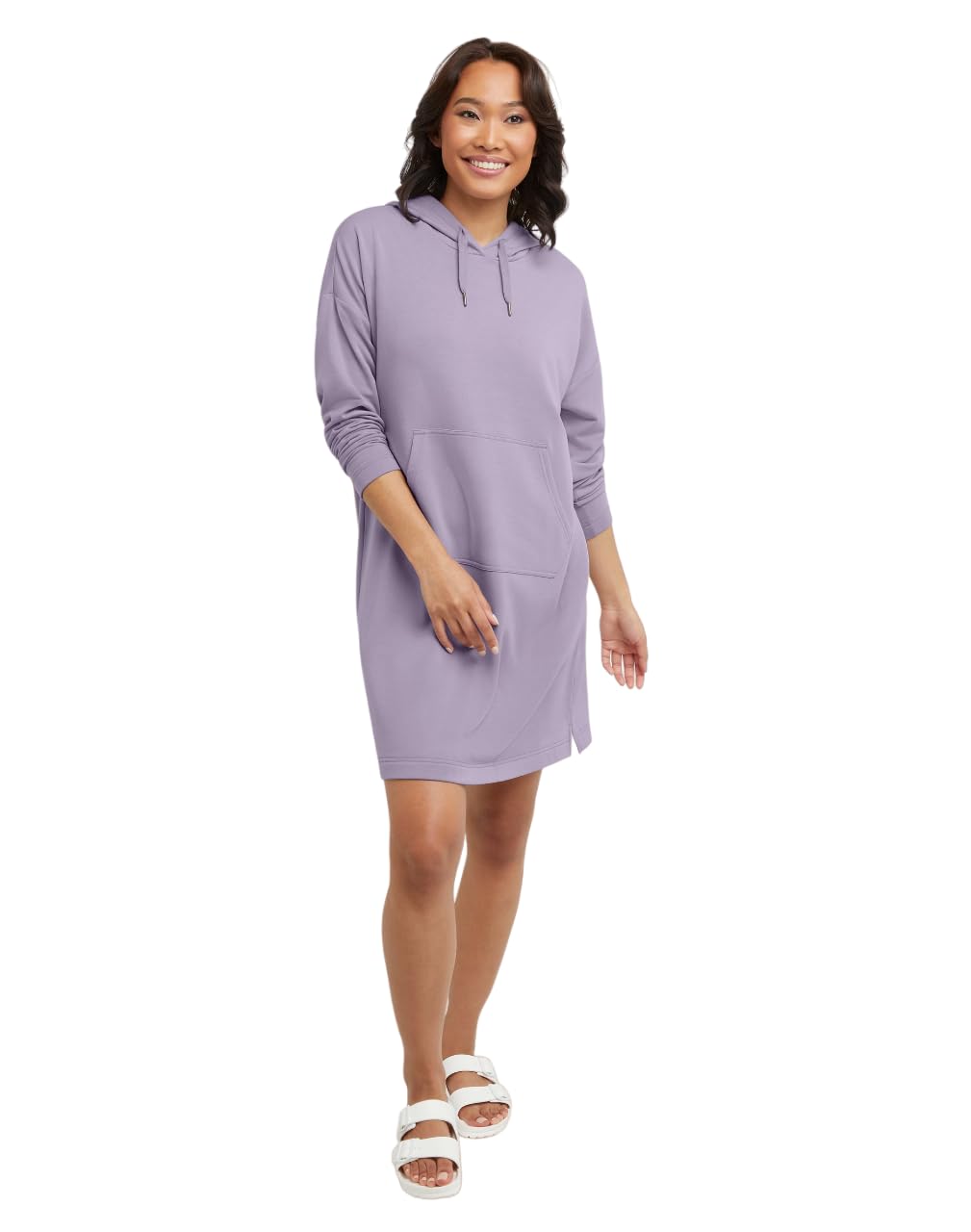 Hanes Comfortblend Women's Standard Originals Soft Brushed Hoodie, Fleece Hooded Dress with Kanga Pocket, Plus, Charcoal Heather