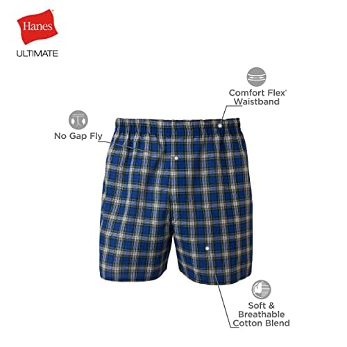 Hanes Men Hanes Ultimate Men's Big Tartan Boxers, 5-Pack Assorted Colors