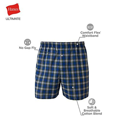 Hanes Men Hanes Ultimate Men's Big Tartan Boxers, 5-Pack Assorted Colors