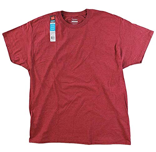 Hanes Men's 8-Pack Crew T-Shirt (Heather Burgundy, Large)