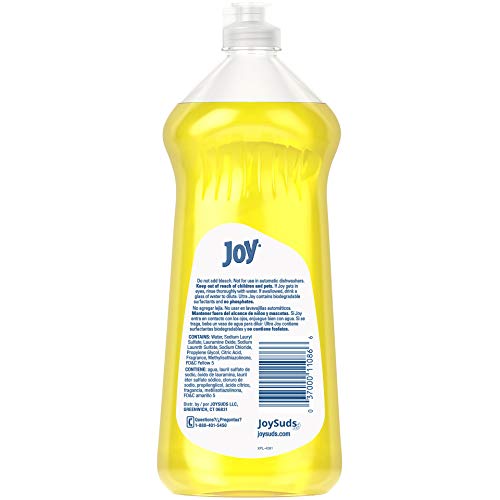 JOY Ultra Dishwashing Liquid, Lemon Scent, 10 Count, 30 Ounce Bottles