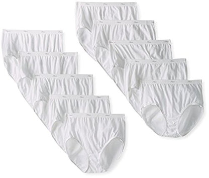 Hanes byHanes Womens Cotton Brief 10-Pack (White, Size 11)