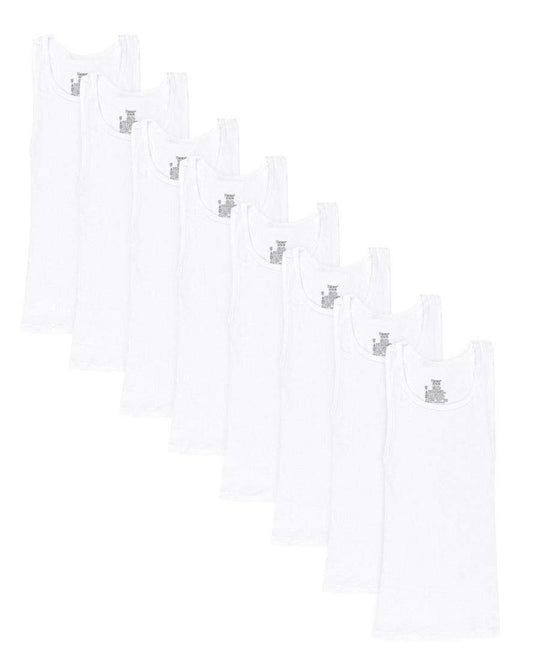 Hanes Boys' 5 Pack Ultimate ComfortSoft Tank (M-(10-12, White - 8 Pack)