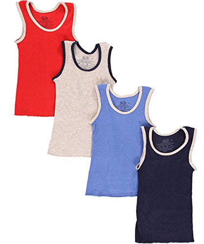 Fruit of the Loom Little Boys' Toddler 4 A-Shirts - blue/red, 4t