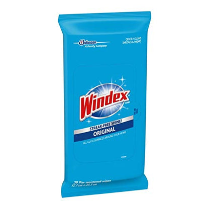 Windex Original Glass and Surface Wipes, 28 Count