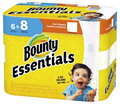 Bounty Essentials Towels, Print, 6 Count