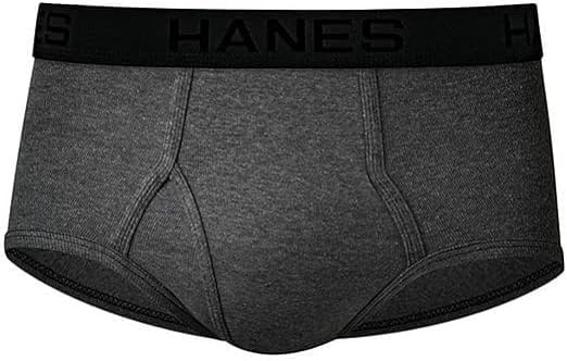 Hanes Men's Tagless Cotton Brief (Pack of 6), Black/Grey, X-Large