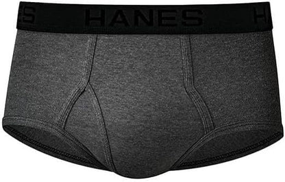 Hanes Men's Tagless Cotton Brief (Pack of 6), Black/Grey, X-Large