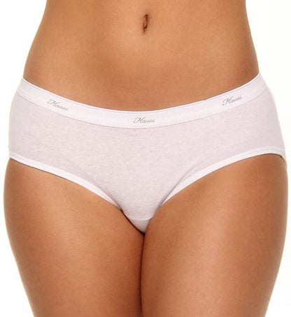 Hanes Women's 3-Pack No Ride Up 100% Cotton Hipsters, 3 Pack-White, 6