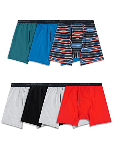 Fruit of the Loom Men's 360 Stretch Boxer Briefs (Quick Dry & Moisture Wicking) ASSORTED COLORS 7 PACK